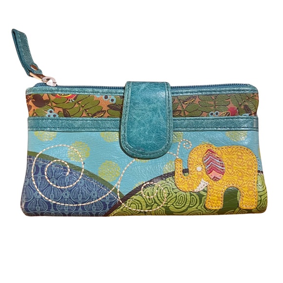 Fossil Handbags - Vintage Fossil Colorful Leather Novelty Elephant Wallet Coastal Grandma
